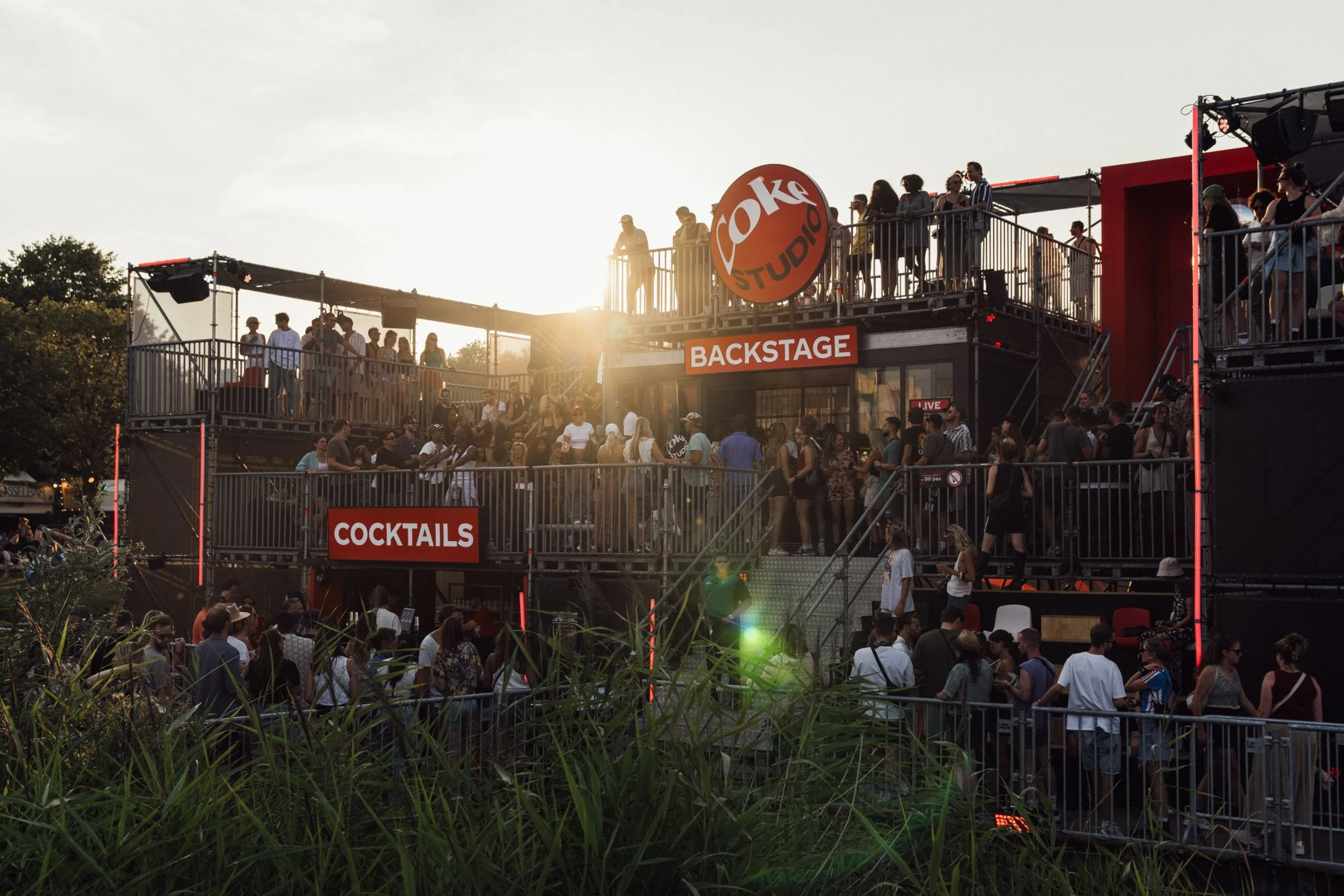 Visitors enjoying the multi-level Coca-Cola activation