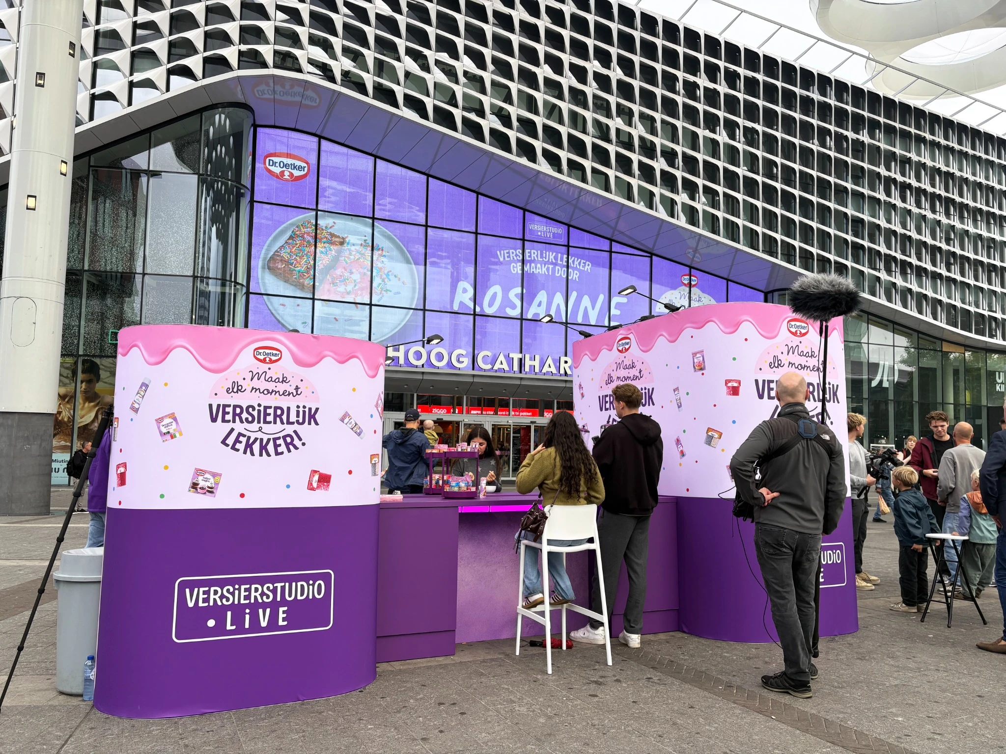 Families and visitors enjoying the Dr Oetker decoration studio